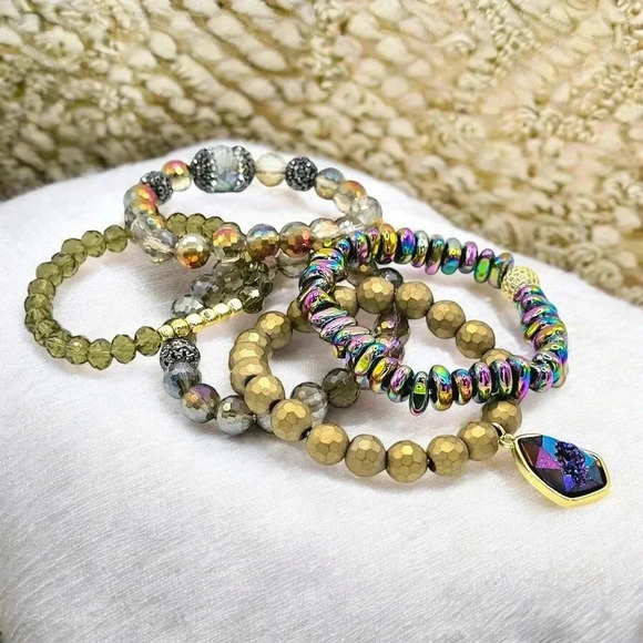 5pc Boho Chic Handmade Beadedโ Stackable Stretchy Trendy Bracelet Set ๐ฟ - Picture 14 of 14